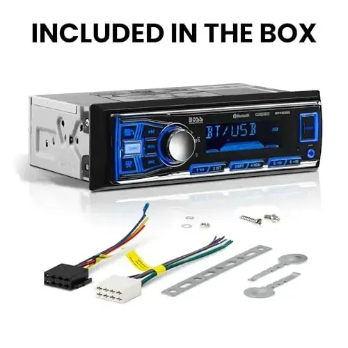 BOSS Audio Systems 611UAB Avtomobil Stereo Sistemasi - Yagona Din, Bluetooth Audio va Qo'ng'iroqlar Bosh Birligi, Yordamchi Kirish, USB, Mexanik emas, CD DVD Pleyer yo'q, AM/FM Radio Qabul qilgich. - 6