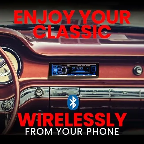 BOSS Audio Systems 611UAB Car Stereo System - Single Din, Bluetooth Audio and Calling Head Unit, Aux Input, USB, Mechless, No CD DVD Player, AM/FM Radio Receiver - 2