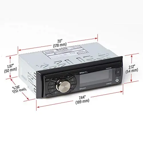 BOSS Audio Systems 632UAB Car Stereo - Single Din, Bluetooth, No CD DVD Player, AM/FM Radio Receiver, Wireless Remote Control, Aux in, USB - 5