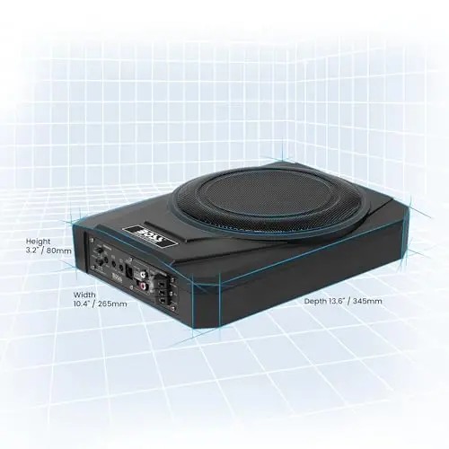 BOSS Audio Systems BASS10 10 Inch Powered Under Seat Car Subwoofer - 1000 Watts Max, Single 4 OModazone Voice Coil, Remote Subwoofer Control, Sold Individually - 5