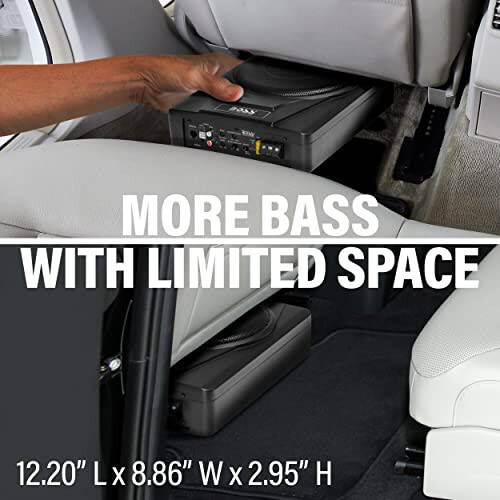 BOSS Audio Systems BASS8 8 Inch Under Seat Powered Car Subwoofer – 800 High Output, Low Profile, Built in Amplifier, for Truck, Boxes and Enclosures, Remote Subwoofer Control - 3