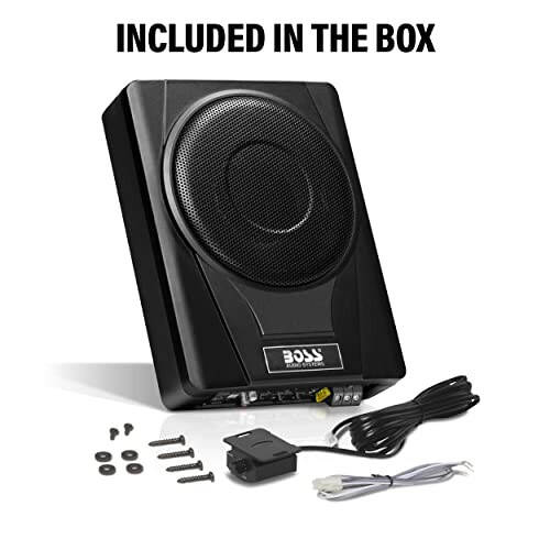 BOSS Audio Systems BASS8 8 Inch Under Seat Powered Car Subwoofer – 800 High Output, Low Profile, Built in Amplifier, for Truck, Boxes and Enclosures, Remote Subwoofer Control - 5