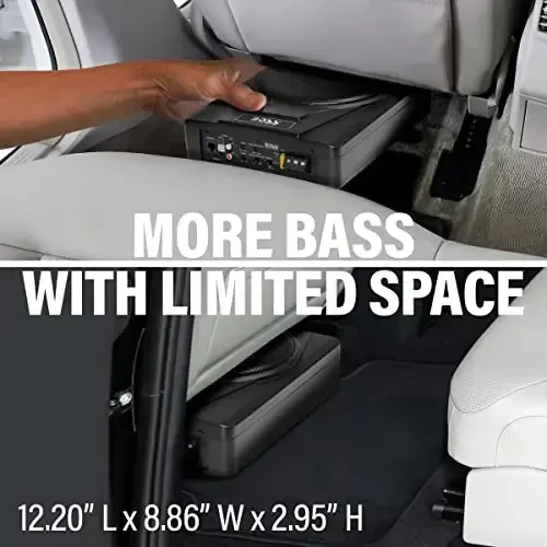 BOSS Audio Systems BASS8K 8 Inch quvvatlanadigan avtomobil sabvuferi va kuchaytirgich simlari to'plami - Maksimal quvvat 800 vatt, o'rindiq osti, past profil, 8 o'lchovli simlar to'plami, yukxona qutilari va korpuslari uchun - 2