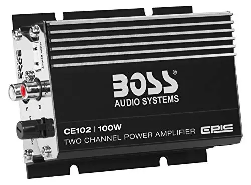 BOSS Audio Systems CE102 2 Channel Car Amplifier - 100 Watts, Full Range, Class A/B, IC (Integrated Circuit) - 2
