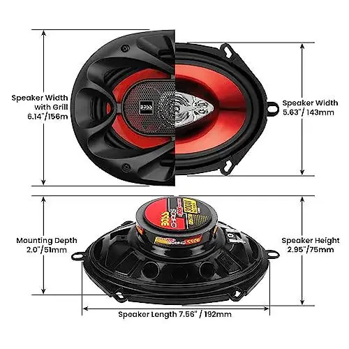 BOSS Audio Systems CH5730 5 x 7 Inch Car Door Speakers - 300 Watts Max, Coaxial, 3 Way, Full Range, 4 OModazones, Sold in Pairs - 6