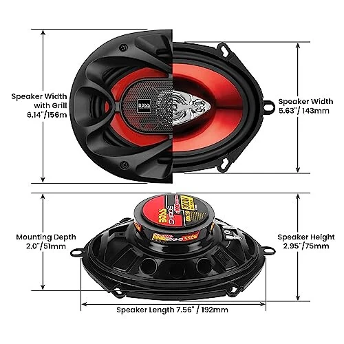BOSS Audio Systems CH5730 5 x 7 Inch Car Door Speakers - 300 Watts Max, Coaxial, 3 Way, Full Range, 4 OModazones, Sold in Pairs - 6