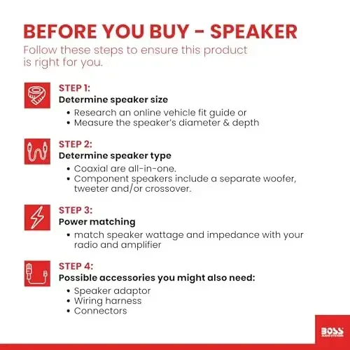 BOSS Audio Systems CH6520B 6.5 Inch Car Door Speakers - 250 Watts Max (Pair), Coaxial, 2 Way, Full Range, 4 OModazones, Sold in Pairs, Bocinas para Carro - 5