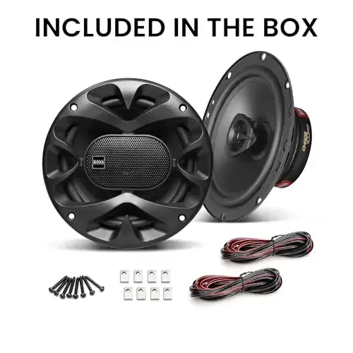 BOSS Audio Systems CH6520B 6.5 Inch Car Door Speakers - 250 Watts Max (Pair), Coaxial, 2 Way, Full Range, 4 OModazones, Sold in Pairs, Bocinas para Carro - 4
