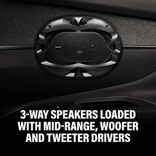 BOSS Audio Systems CH6930B Chaos Series 6 x 9 Inch Car Stereo Door Speakers - 400 Watts Max, 3 Way, Full Range Audio, Tweeters, Coaxial, Sold in Pairs - 2