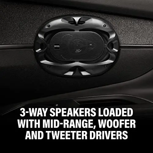 BOSS Audio Systems CH6930B Chaos Series 6 x 9 Inch Car Stereo Door Speakers - 400 Watts Max, 3 Way, Full Range Audio, Tweeters, Coaxial, Sold in Pairs - 2