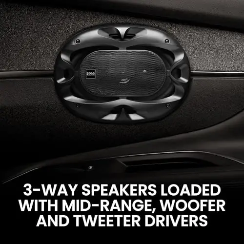 BOSS Audio Systems CH6930B Chaos Series 6 x 9 Inch Car Stereo Door Speakers - 400 Watts Max, 3 Way, Full Range Audio, Tweeters, Coaxial, Sold in Pairs - 4