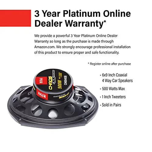 BOSS Audio Systems CH6940B Chaos Exxtreme Series 6 x 9 Inch Car Door Speakers - 500 Watts Max (per Pair), Coaxial, 4 Way, Full Range, 4 OModazones, Sold in Pairs, Bocinas para Carro - 2