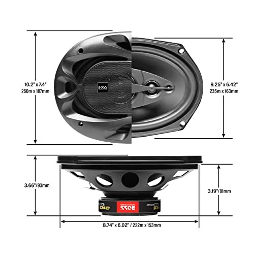 BOSS Audio Systems CH6940B Chaos Exxtreme Series 6 x 9 Inch Car Door Speakers - 500 Watts Max (per Pair), Coaxial, 4 Way, Full Range, 4 OModazones, Sold in Pairs, Bocinas para Carro - 4