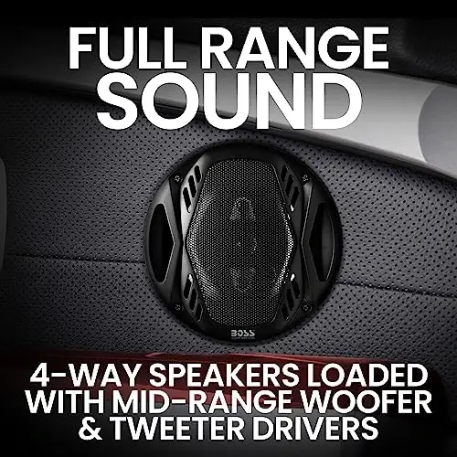 BOSS Audio Systems NX654 Onyx Series 6.5 Inch Car Door Speakers - 400 Watts (per pair), Coaxial, 4 Way, Full Range, 4 OModazones, Sold in Pairs, Bocinas Para Carro - 2