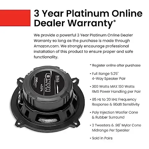 BOSS Audio Systems NX694 Onyx Series 6 x 9 Inch Car Door Speakers - 800 Watts (per Pair), Coaxial, 4 Way, Full Range, 4 Ohm, Sold in Pairs, Bocinas para Carro - 3