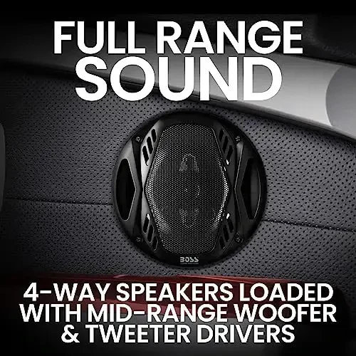 BOSS Audio Systems NX694 Onyx Series 6 x 9 Inch Car Door Speakers - 800 Watts (per Pair), Coaxial, 4 Way, Full Range 4 OModazones, Sold in Pairs, Bocinas para Carro - BOSS Audio Systems (1)