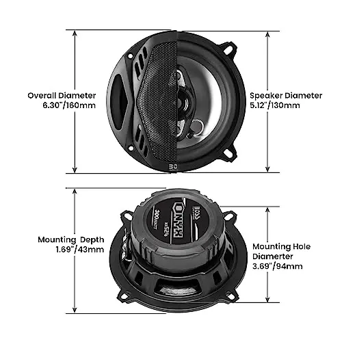 BOSS Audio Systems NX694 Onyx Series 6 x 9 Inch Car Door Speakers - 800 Watts (per Pair), Coaxial, 4 Way, Full Range 4 OModazones, Sold in Pairs, Bocinas para Carro - 4