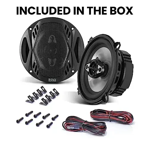 BOSS Audio Systems NX524 Onyx Series 5.25 Inch Car Door Speakers - 300 Watts (per Pair), Coaxial, 4 Way, Full Range, 4 OModazones, Sold in Pairs, Bocinas para Carro - 5
