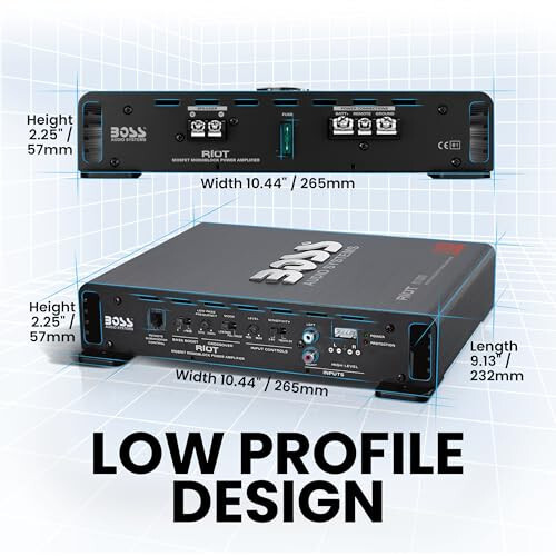 BOSS Audio Systems R1100M Monoblock Car Amplifier - 1100 High Output, 2-8 OModazone Stable, Low/High Level Inputs, Low Pass Crossover, MOSFET Power Supply - BOSS (1)