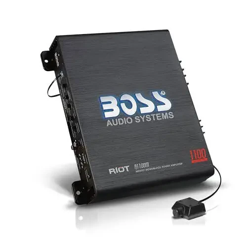 BOSS Audio Systems R1100M Monoblock Car Amplifier - 1100 High Output, 2-8 OModazone Stable, Low/High Level Inputs, Low Pass Crossover, MOSFET Power Supply - 1