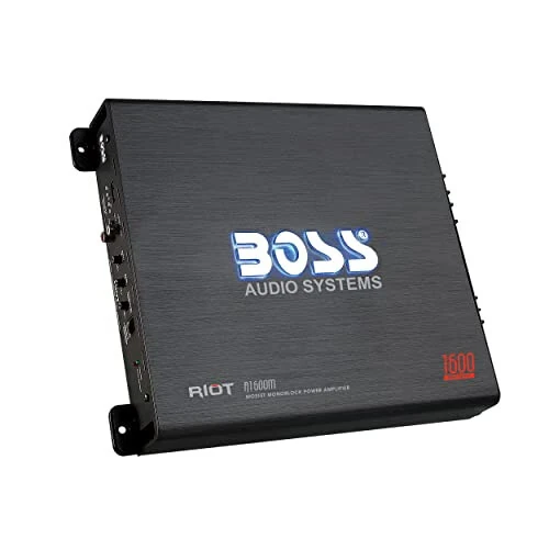 BOSS Audio Systems R1600M Monoblock Car Amplifier – 1600 W High Output, Low/High Level Inputs, Low Pass Crossover, Hook Up to Subwoofer for Bass - MODAZONE (1)