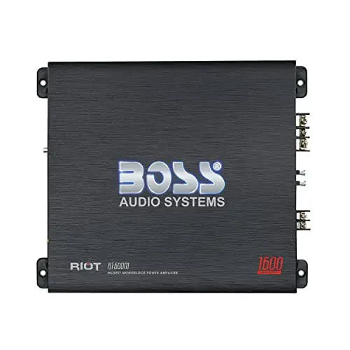 BOSS Audio Systems R1600M Monoblock Car Amplifier – 1600 W High Output, Low/High Level Inputs, Low Pass Crossover, Hook Up to Subwoofer for Bass - 1