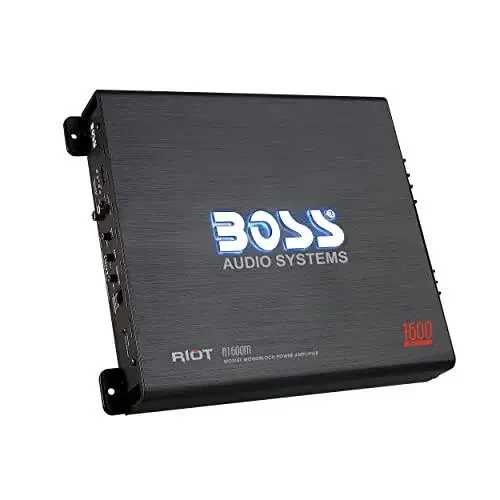 BOSS Audio Systems R1600M Monoblock Car Amplifier – 1600 W High Output, Low/High Level Inputs, Low Pass Crossover, Hook Up to Subwoofer for Bass - 2