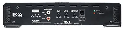 BOSS Audio Systems R1600M Monoblock Car Amplifier – 1600 W High Output, Low/High Level Inputs, Low Pass Crossover, Hook Up to Subwoofer for Bass - 4