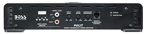 BOSS Audio Systems R1600M Monoblokli Avtomobil Amplifikatori – 1600 Vt Yuqori Chiqish, Past/Yuqori Darajadagi Kirishlar, Past Oʻtish Chastotasi, Bass uchun Subwooferga Ulanish - 4