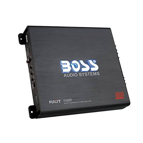 BOSS Audio Systems R1600M Monoblokli Avtomobil Amplifikatori – 1600 Vt Yuqori Chiqish, Past/Yuqori Darajadagi Kirishlar, Past Oʻtish Chastotasi, Bass uchun Subwooferga Ulanish - 2