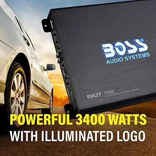 BOSS Audio Systems R3400D Class D Car Amplifier - 3400 High Output, 1 OModazone Stable, Digital, Monoblock, Mosfet Power Supply, Great for Subwoofers - BOSS (1)