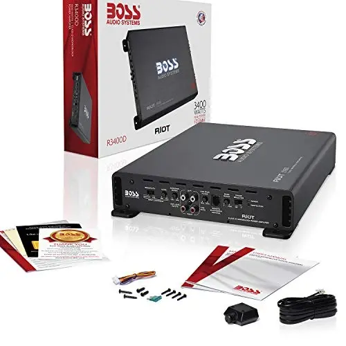 BOSS Audio Systems R3400D Class D Car Amplifier - 3400 High Output, 1 OModazone Stable, Digital, Monoblock, Mosfet Power Supply, Great for Subwoofers - 5