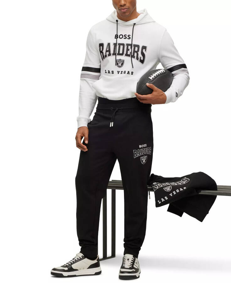 BOSS by Hugo Boss x NFL Erkaklar uchun Hoodie Kolleksiyasi Las Vegas Raiders - Oq - 4