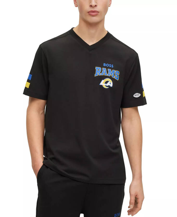 BOSS by Hugo Boss x NFL Erkek T-shirt Koleksiyonu Los Angeles Rams - Siyah - 1