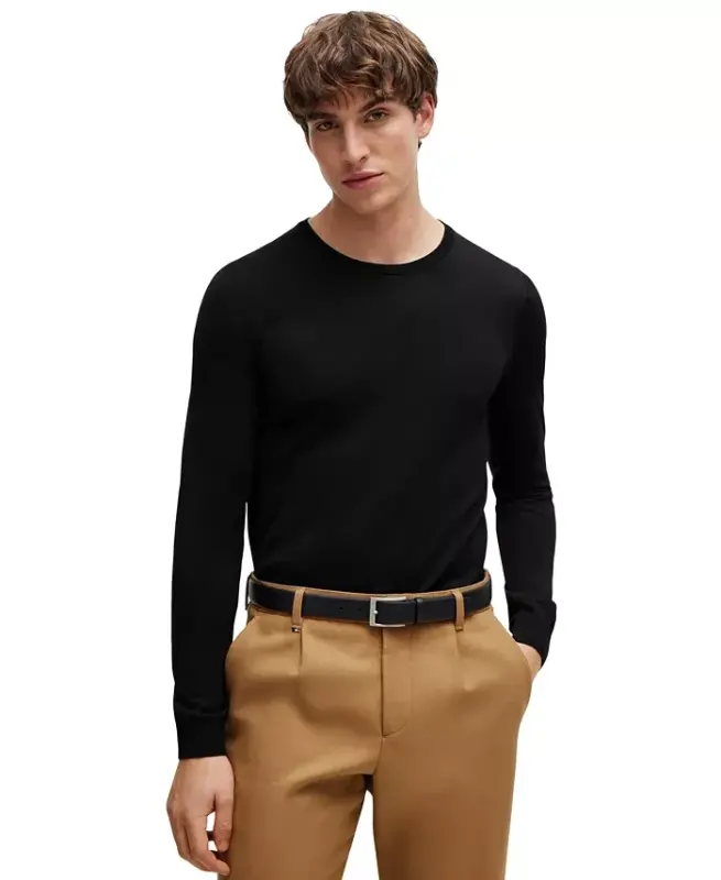 BOSS by Men's Slim Fit Merino Wool Sweater - 1