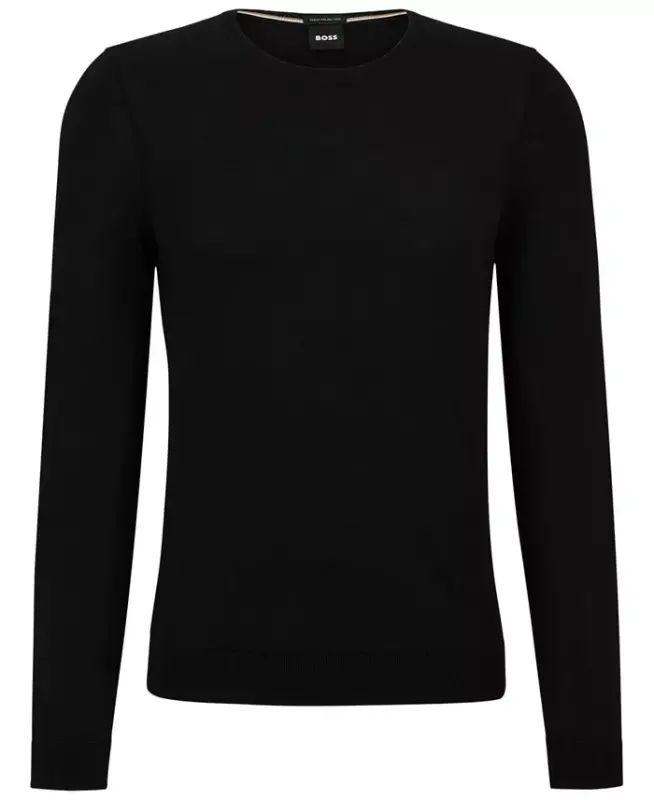 BOSS by Men's Slim Fit Merino Wool Sweater - 4