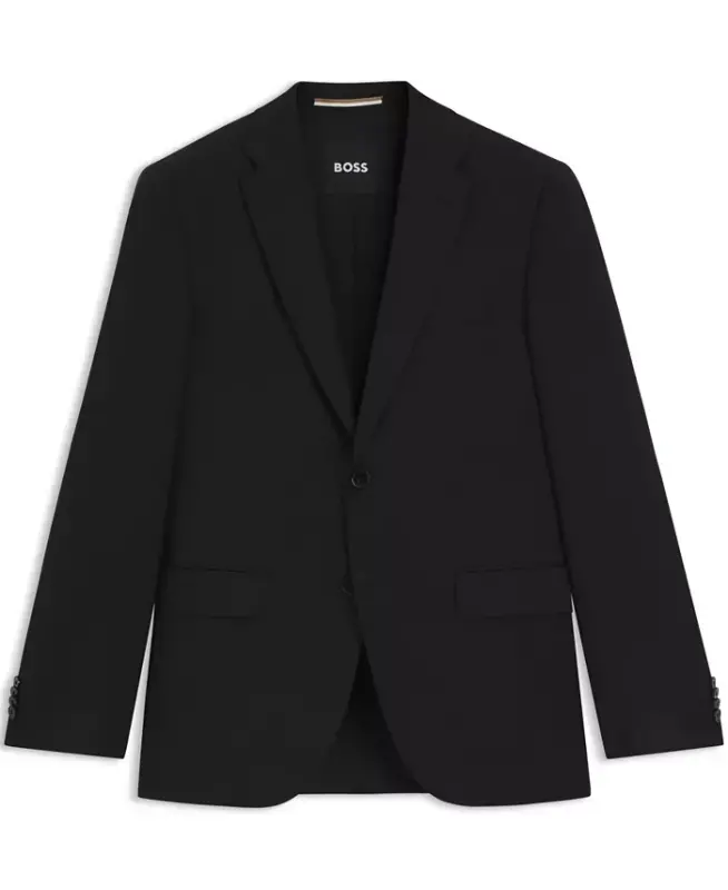 BOSS by Men's Virgin-Wool Serge Suit Jacket-Black - 2