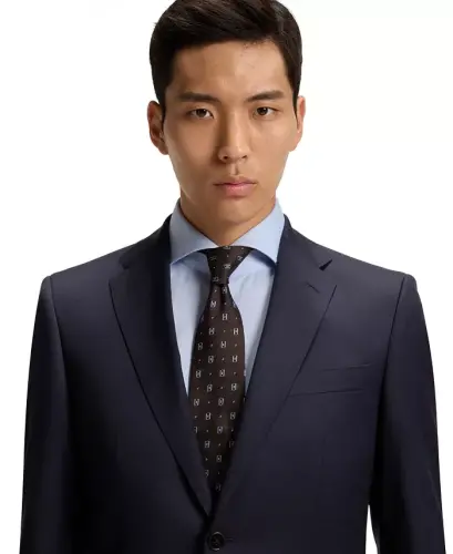 BOSS by Men's Virgin-Wool Serge Suit Jacket-Dark Blue - 4