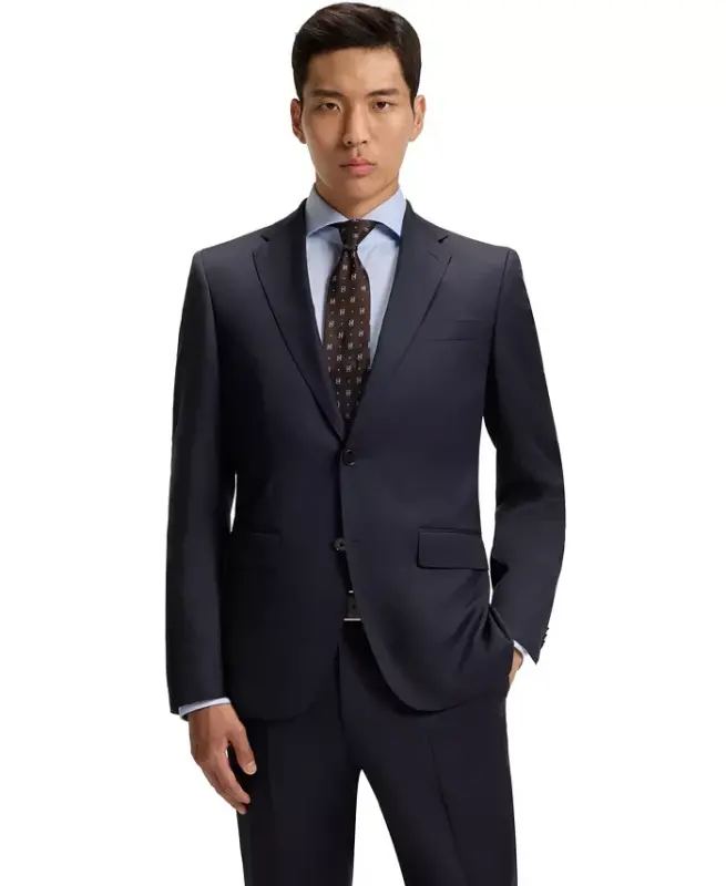 BOSS by Men's Virgin-Wool Serge Suit Jacket-Dark Blue - 8