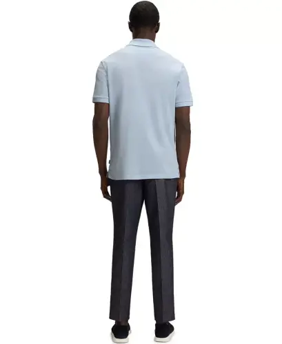 Men's Cotton Regular-Fit Polo Shirt - Light Blue - 3