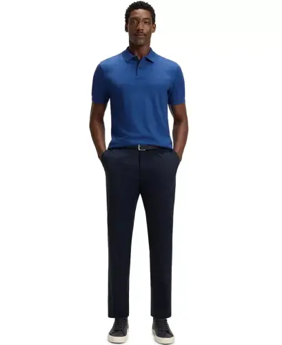 Men's Cotton Regular-Fit Polo Shirt - Medium Blue - 4