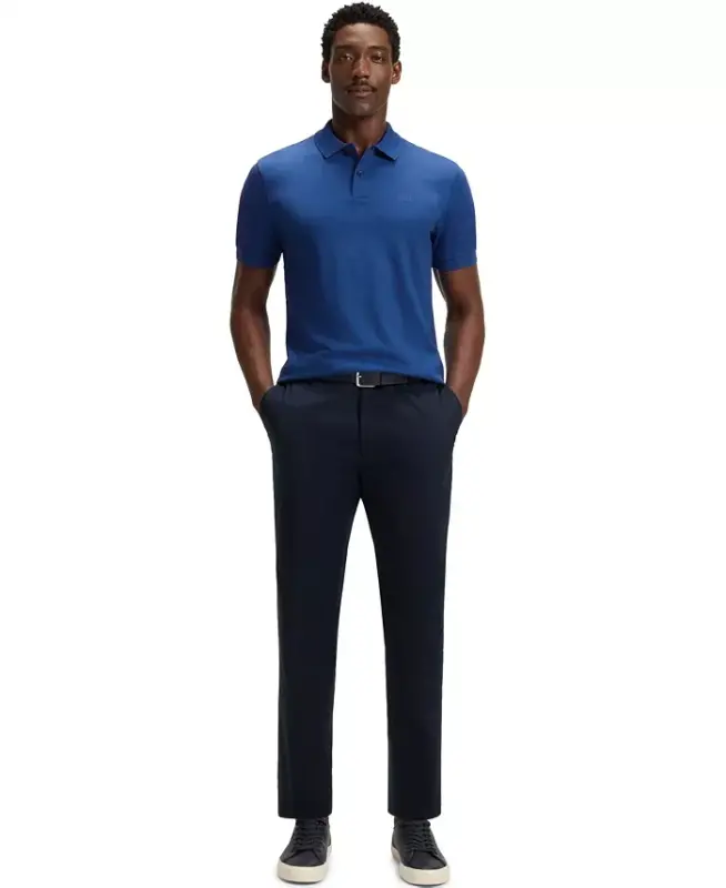 Men's Cotton Regular-Fit Polo Shirt - Medium Blue - 4