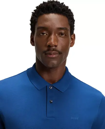 Men's Cotton Regular-Fit Polo Shirt - Medium Blue - 5