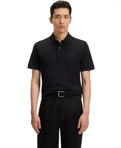 Men's Cotton Regular-Fit Polo Shirt - Black 