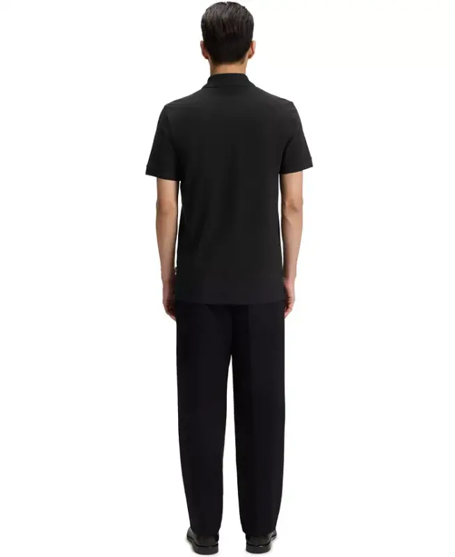 Men's Cotton Regular-Fit Polo Shirt - Black - 2