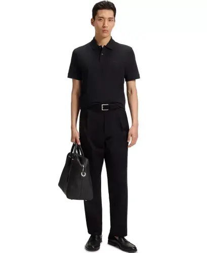 Men's Cotton Regular-Fit Polo Shirt - Black - 4