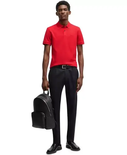 Men's Cotton Regular-Fit Polo Shirt - Medium Red - 4