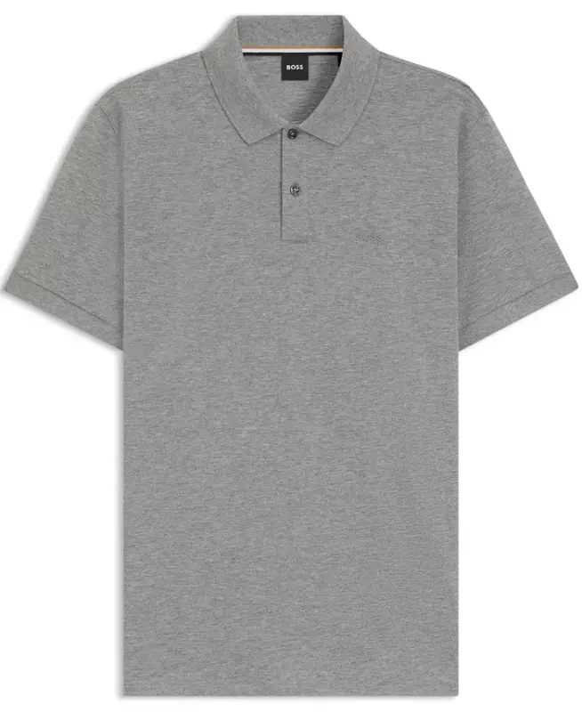 Men's Cotton Regular-Fit Polo Shirt - Silver Tone - 3