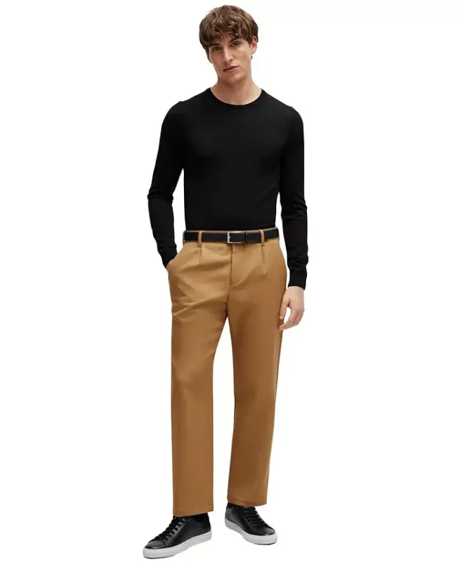 BOSS by Men's Slim Fit Merino Wool Sweater - Black - 3