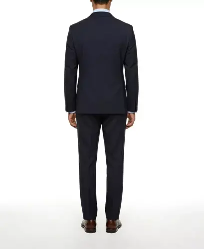 Men's Virgin-Wool Serge Suit Jacket - Dark Blue - 6